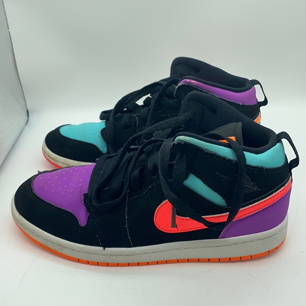Air Jordan 1 Mid PS Multi-color Reflective Sneakers Size: 3Y - FAST SHIPPING USA